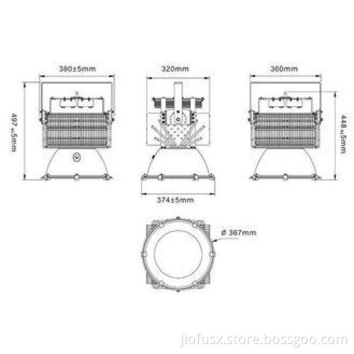 400w Led High Bay Lamps With Cree-XBD IP65 Replace 800w Sod